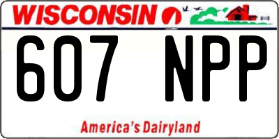 WI license plate 607NPP