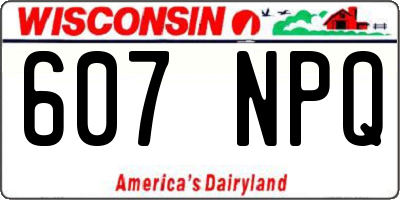 WI license plate 607NPQ