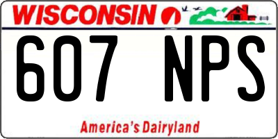 WI license plate 607NPS