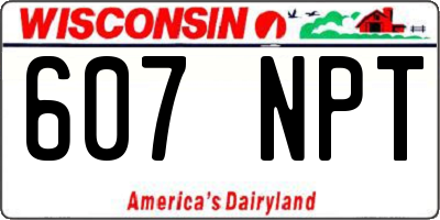 WI license plate 607NPT