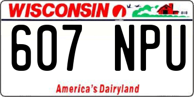 WI license plate 607NPU
