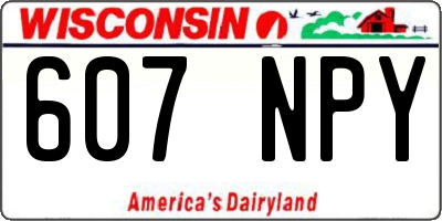 WI license plate 607NPY