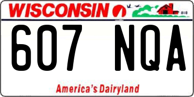 WI license plate 607NQA