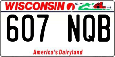 WI license plate 607NQB