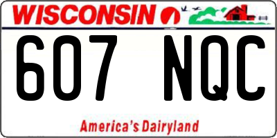 WI license plate 607NQC