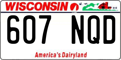 WI license plate 607NQD