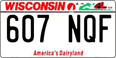 WI license plate 607NQF