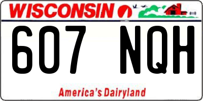 WI license plate 607NQH