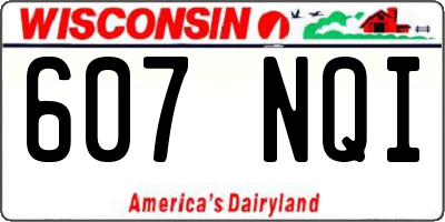WI license plate 607NQI
