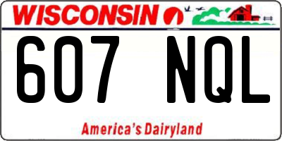 WI license plate 607NQL