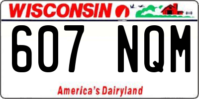 WI license plate 607NQM