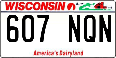 WI license plate 607NQN
