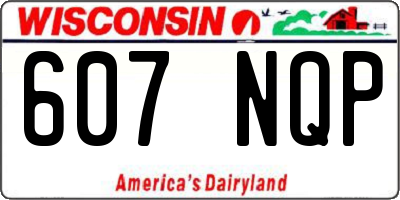 WI license plate 607NQP
