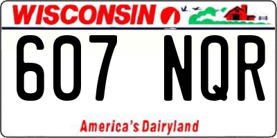 WI license plate 607NQR