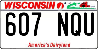 WI license plate 607NQU
