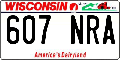 WI license plate 607NRA