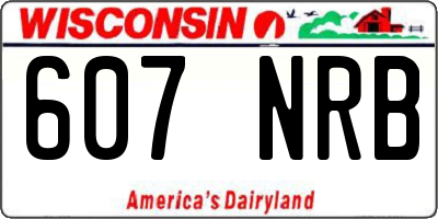 WI license plate 607NRB