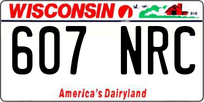 WI license plate 607NRC