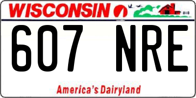 WI license plate 607NRE