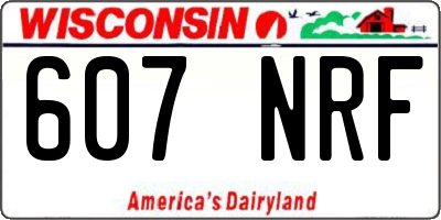 WI license plate 607NRF