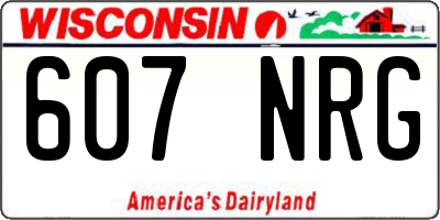 WI license plate 607NRG
