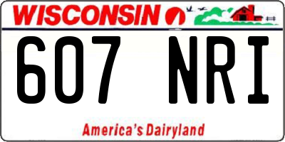 WI license plate 607NRI