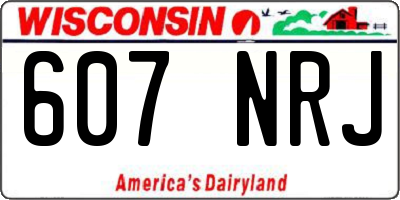 WI license plate 607NRJ