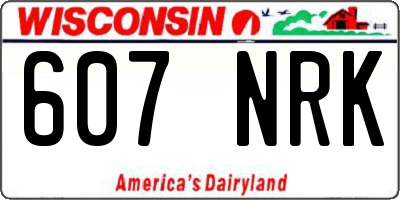 WI license plate 607NRK