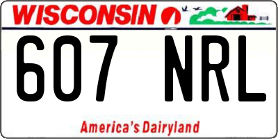 WI license plate 607NRL
