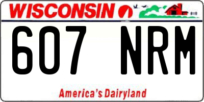 WI license plate 607NRM