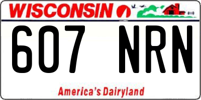 WI license plate 607NRN