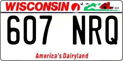 WI license plate 607NRQ