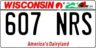 WI license plate 607NRS