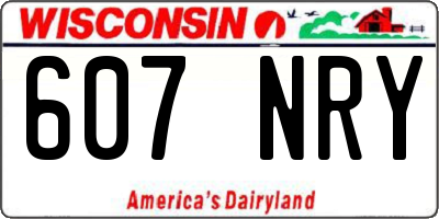 WI license plate 607NRY