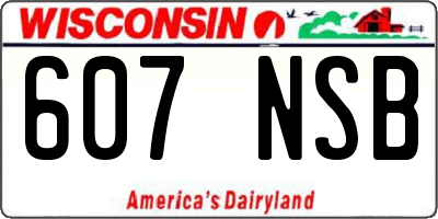 WI license plate 607NSB