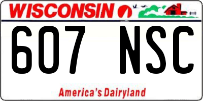 WI license plate 607NSC
