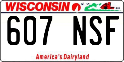 WI license plate 607NSF