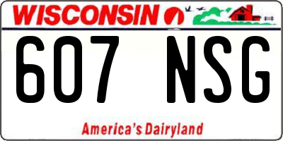 WI license plate 607NSG