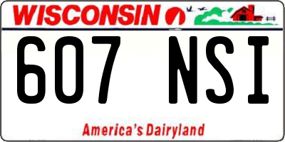 WI license plate 607NSI