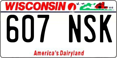 WI license plate 607NSK