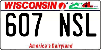 WI license plate 607NSL