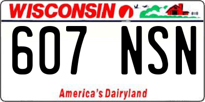 WI license plate 607NSN