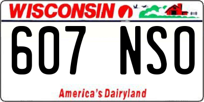 WI license plate 607NSO