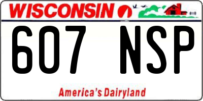 WI license plate 607NSP