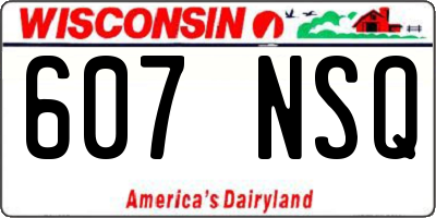 WI license plate 607NSQ