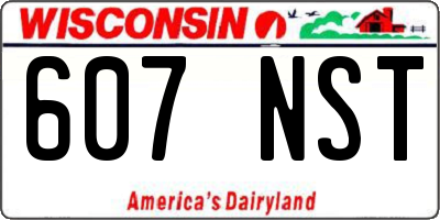 WI license plate 607NST