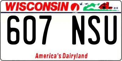 WI license plate 607NSU
