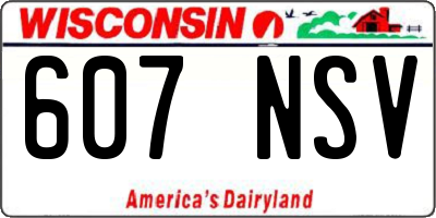 WI license plate 607NSV