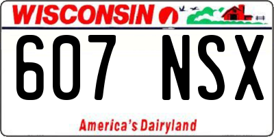 WI license plate 607NSX