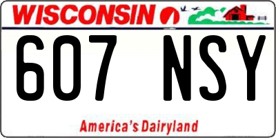 WI license plate 607NSY